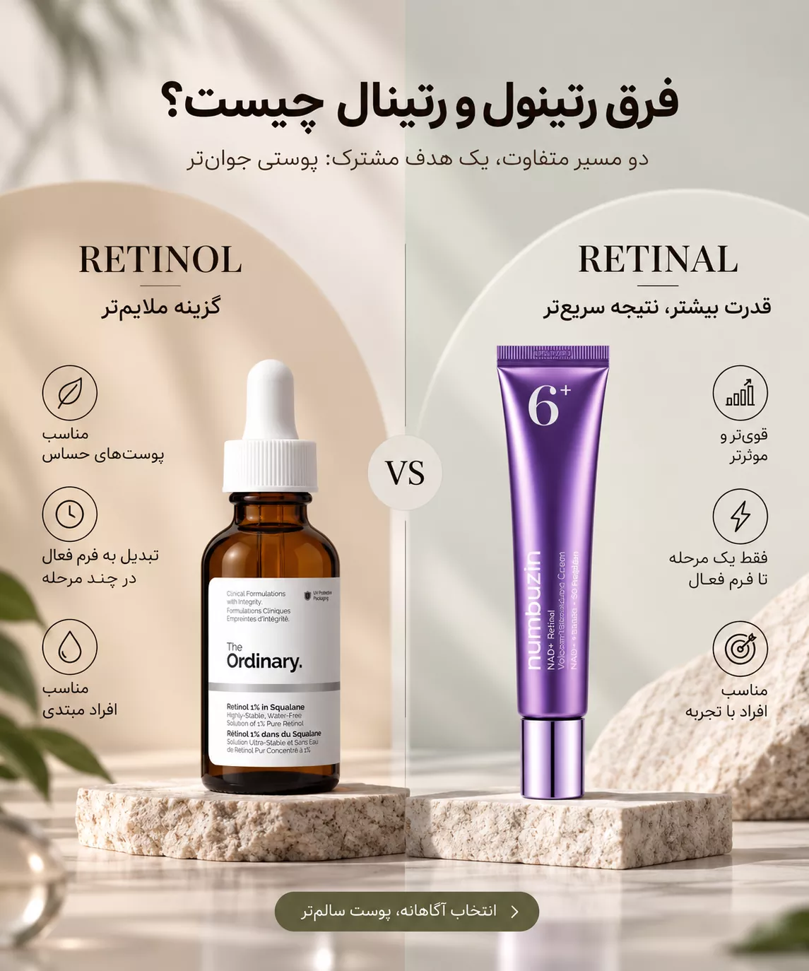 تفاوت رتینول و رتینال در مراقبت از پوست